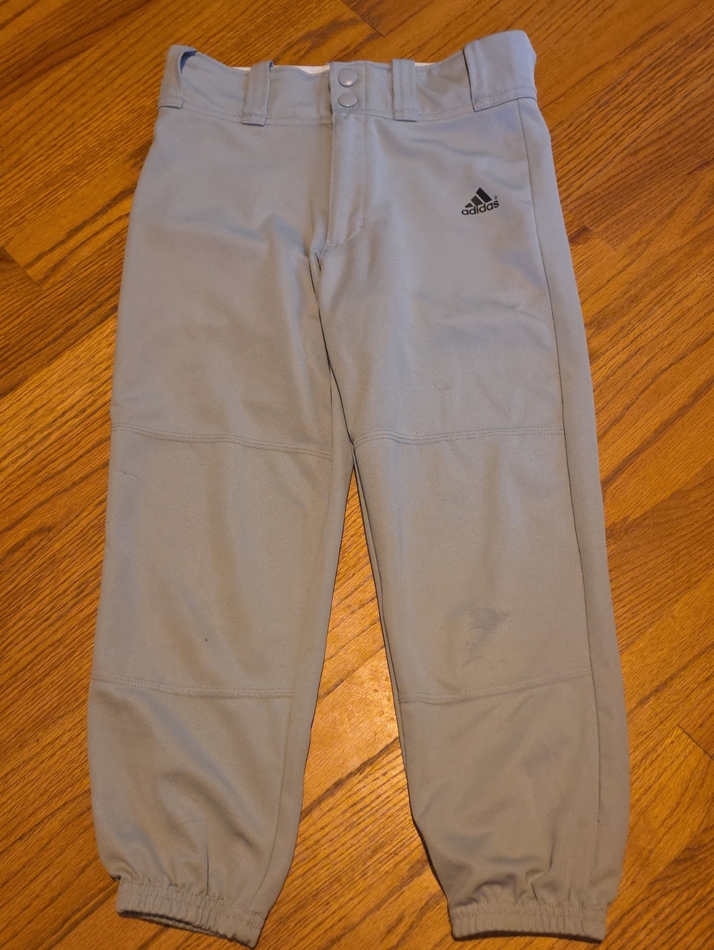 adidas Kids Light Gray Baseball Pants Size S